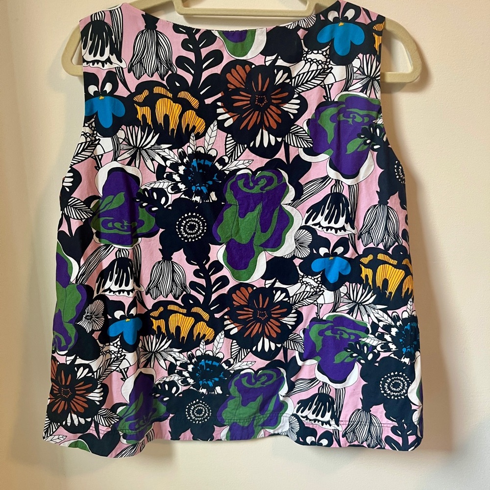 Marimekko Graphic Purple Blue Sleeveless Tank Top